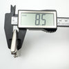 Side depth of antique silver Vesta Case shown as 8.5mm on digital calipers