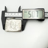 Digital caliper showing height of antique sterling silver Vesta Case as 50.7mm
