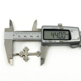 Antique Victorian silver cross pendant measured at approximately 44mm long with digital calipers