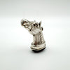 Antique Victorian sterling silver horse head charm pendant with purple amethyst, Birmingham 1876