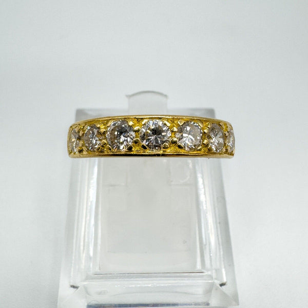 Vintage 18ct gold half hoop eternity ring with 1ct round brilliant diamonds