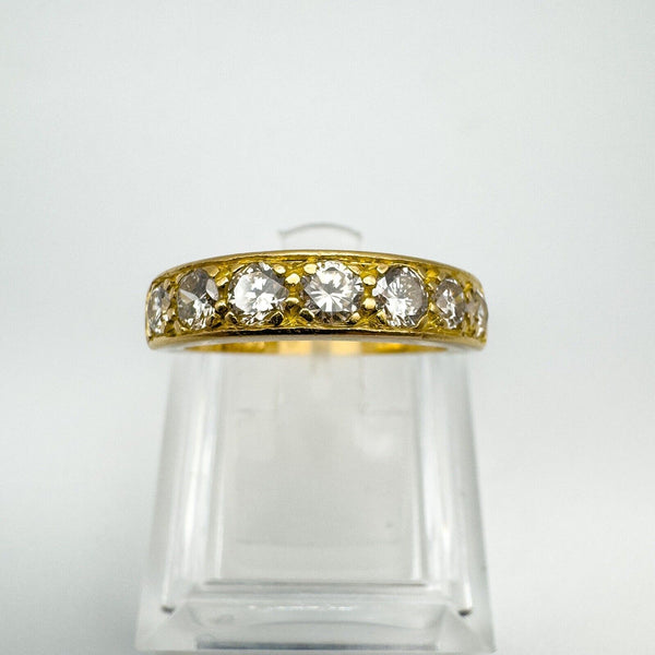 Vintage 18ct gold half hoop eternity ring with 1ct round brilliant diamonds