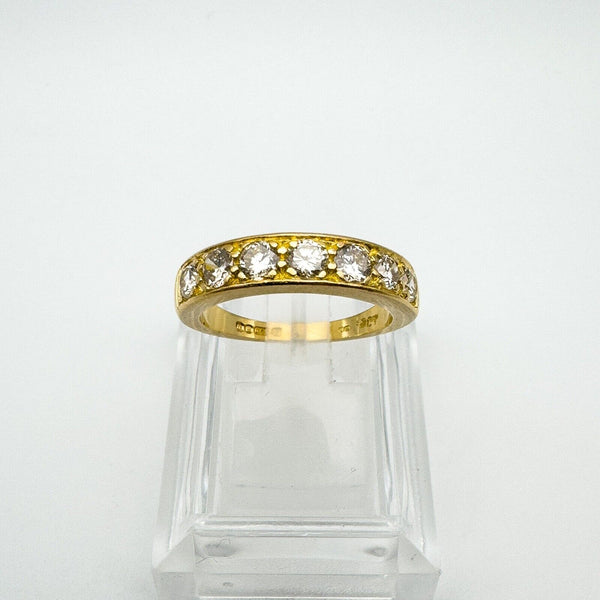 Vintage 18ct gold half hoop eternity ring with 1ct round brilliant diamonds