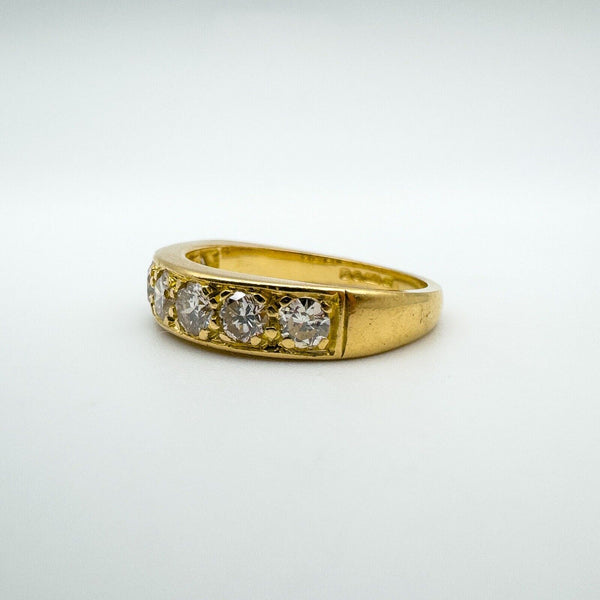 Vintage 18ct gold half hoop eternity ring with 1ct round brilliant diamonds