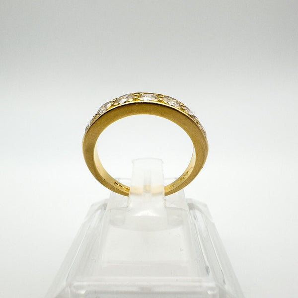 Vintage 18ct gold half hoop eternity ring with 1ct round brilliant diamonds