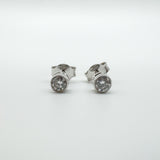 Vintage 18ct White Gold 0.40ct Diamond Solitaire Stud Earrings