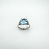 Vintage silver statement ring with bright topaz