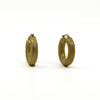 Side view of vintage 9ct gold mesh hoop earrings showing rounded profile
