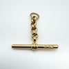 Vintage 9ct gold T-bar charm with short belcher link chain and jump ring