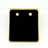 Pair of vintage 9ct gold stud earrings set with round white cultured pearls, displayed on a black jewellery pad.