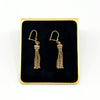 Pair of vintage 9ct rose gold Albertina tassel drop earrings with articulated tassels and Euroball hook wires.