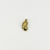 Front view of vintage 9ct gold lucky bean charm pendant with polished kidney bean shape and suspension hoop.