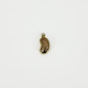 Reverse view of vintage 9ct gold lucky bean charm pendant showing its polished surface and suspension hoop.