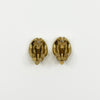 Back view of vintage 9ct gold half hoop earrings showing the curved five-strand construction and post fittings.