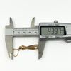 Digital caliper showing one vintage 9ct rose gold Albertina tassel earring measuring approximately 43.97mm long.