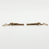 Side view of the vintage 9ct rose gold tassel earrings showing the articulated Albertina chain drops.