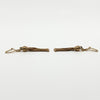 Side view of the vintage 9ct rose gold tassel earrings showing the articulated Albertina chain drops.