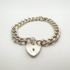Heart padlock clasp with Birmingham 1979 silver hallmarks