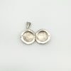 Open sterling silver locket showing interior and 925 stamp