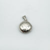Sterling silver engraved locket pendant photographed flat
