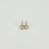 Rear view of vintage 9ct gold pearl stud earrings showing the post fittings and gold settings.