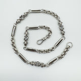 Vintage sterling silver chain necklace with Fleur De Lys links and dog clip clasp