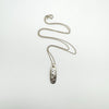Sterling silver necklace with oval white Mother of Pearl bar pendant
