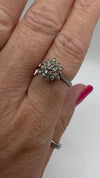 Vintage 9ct White Gold Diamond Cluster Ring