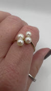 Vintage 9ct Gold 4 Pearl Ring 375 Size P (1982)