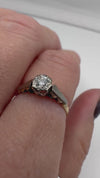 Vintage 18ct Gold & Platinum Diamond Solitaire Ring 0.20ct Size N