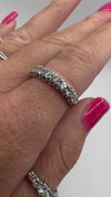 Vintage Sterling Silver 0.35ct CZ Half Hoop Eternity Band Ring Size O