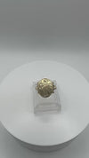 Vintage 9ct Gold Secret Locket Ring Size M 1/2  Engraved Fleur De Lis 1984