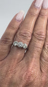 Vintage Platinum 1.60ct Milgrain Diamond Trilogy Ring