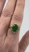 14ct Gold Emerald Diamond Cluster Ring 1.77ct Size N