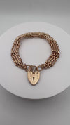 Vintage 9ct Rose Gold 4 Bar Gate Bracelet 8 Inch Hallmarked London 1987