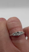 18ct White Gold 0.50ct Diamond Princess Trilogy Ring Size L