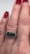 Vintage 9ct Gold Sapphire & Diamond Trilogy Ring 1.14ct Size K - L 375