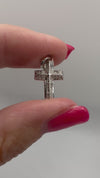 9ct White Gold Diamond Cross Pendant Charm 375
