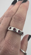 Sterling Silver Ruby Full Eternity Ring Size P 925
