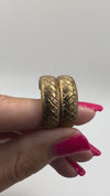 Large Vintage 9ct Gold Matt Diamond Cut Hoop Earrings