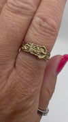 Vintage 9ct Gold Floral Engraved Buckle Ring 375
