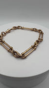 Antique 9ct Rose Gold Trombone and Fetter Link Bracelet 375