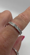 Sterling Silver CZ Full Eternity Stacking Band Ring Size M
