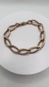 Antique Chunky 9ct Rose Gold Oval Links Bracelet 8 Inch