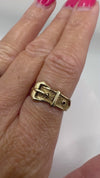 Vintage 9ct Gold Buckle Ring Size N (London 1970)