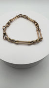 Antique 9ct Rose Gold Trombone and Fetter Link Bracelet 375