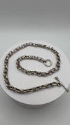Vintage Sterling Silver 17” Fancy Link Chain & T-Bar Toggle 925