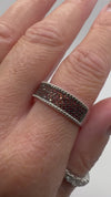 Garnet Eternity Band Ring in Sterling Silver 925 Pavé Set Sparkling Gems