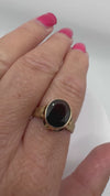 Vintage 9ct Gold 2.50ct Garnet Solitaire Ring Size P (Birmingham 1977)