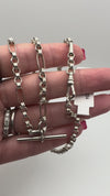 Vintage T-Bar Pendant & 20” Fancy Link Chain in Sterling Silver 925